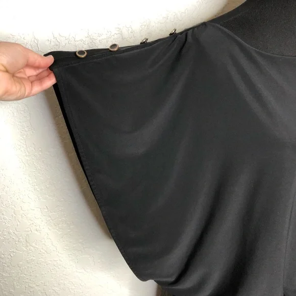 WHBM black batwing button sleeve blouson dress size Extra Large XL - Picture 6 of 16